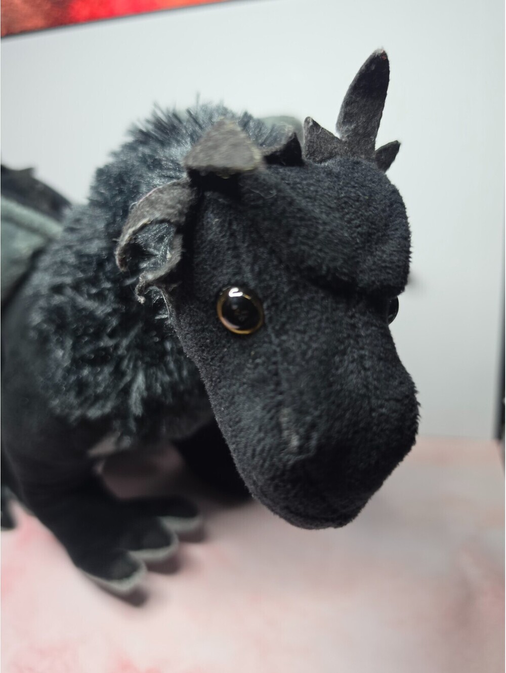 Fiesta Black Dragon 19" Plush Stuffed Animal Toy Wired Poseable Wings